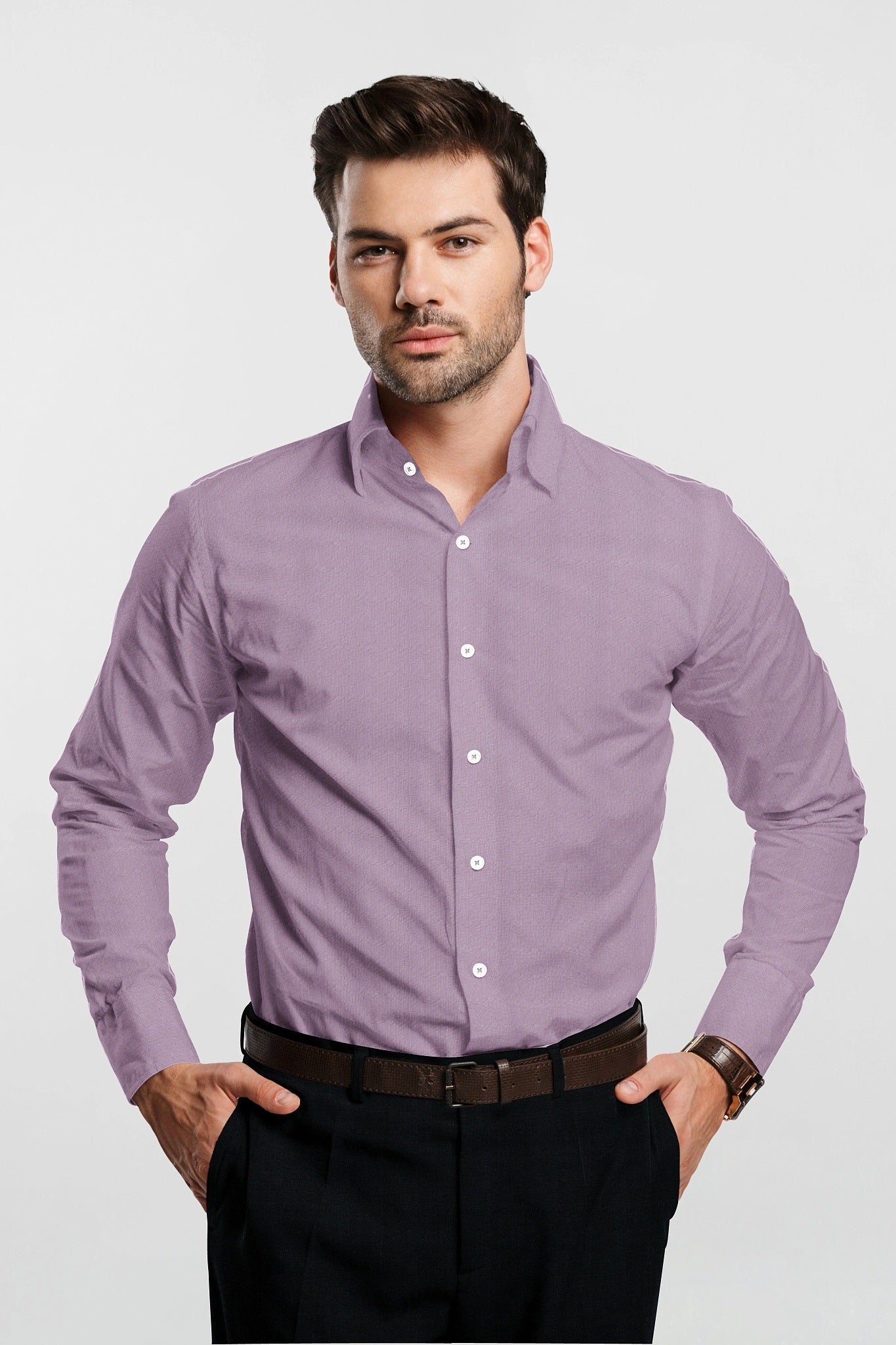 Millennial Pink Solid Cotton Shirt