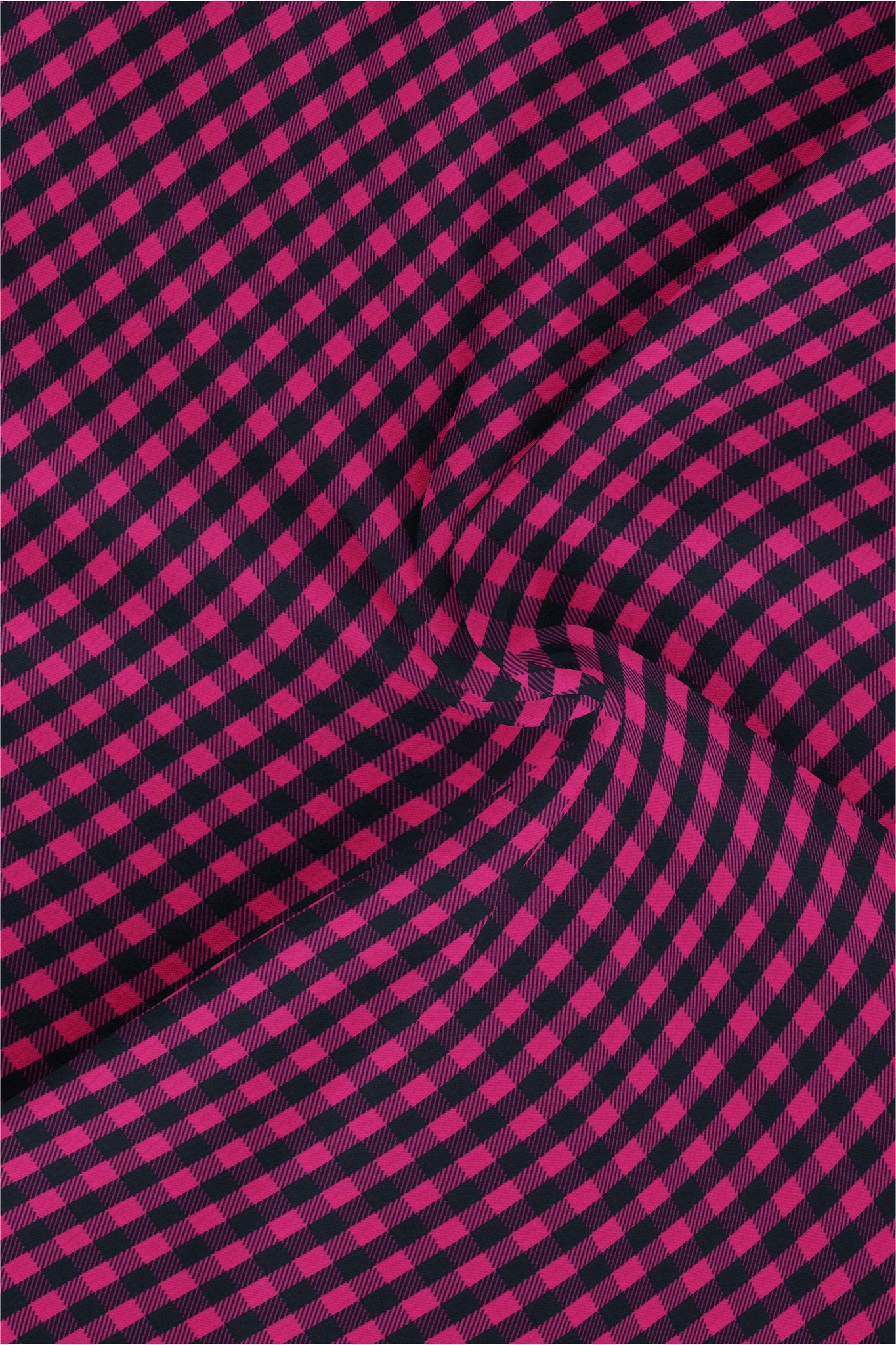 Crow Black and Jazz berry Pink Gingham Men's Cotton Shirt