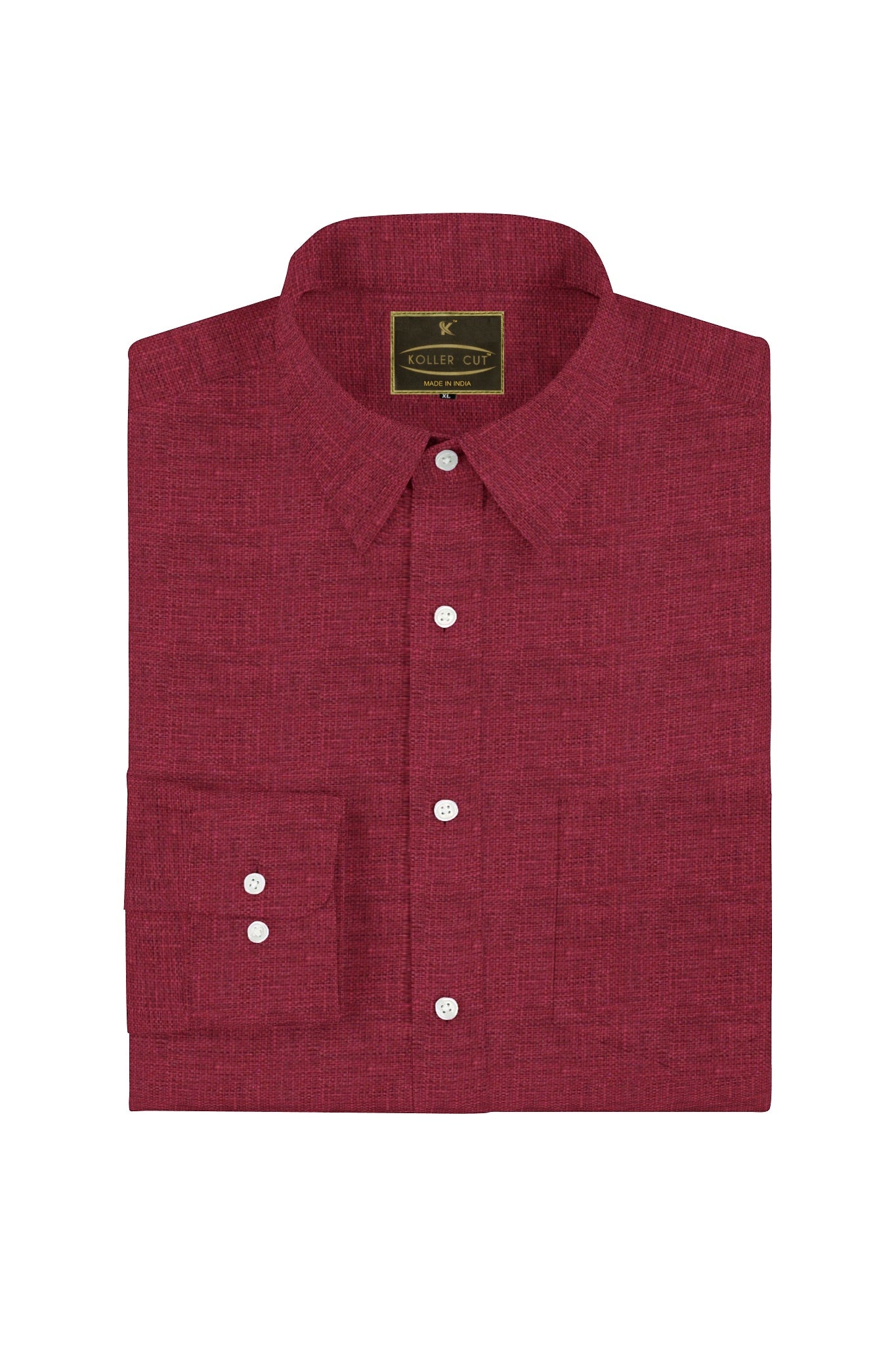 Carmine Red Men's Luxurious Linen Shirt