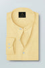 Buff Mandarin Collar Luxurious Linen Shirt