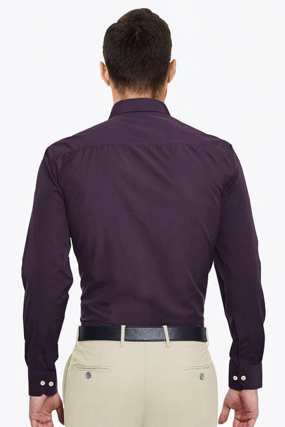 Thunder Purple Men's Solid Giza Cotton Shirt