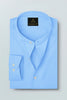 Hawkes Blue Mandarin Collar Giza Cotton Shirt