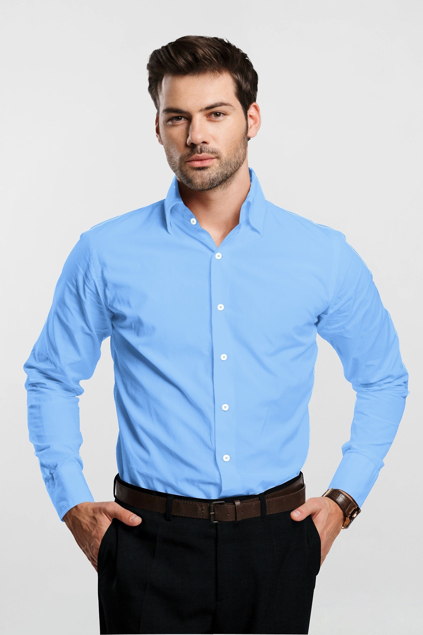 Hawkes Blue Giza Cotton Shirt