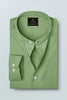 Mantle Green Mandarin Collar Giza Cotton Shirt