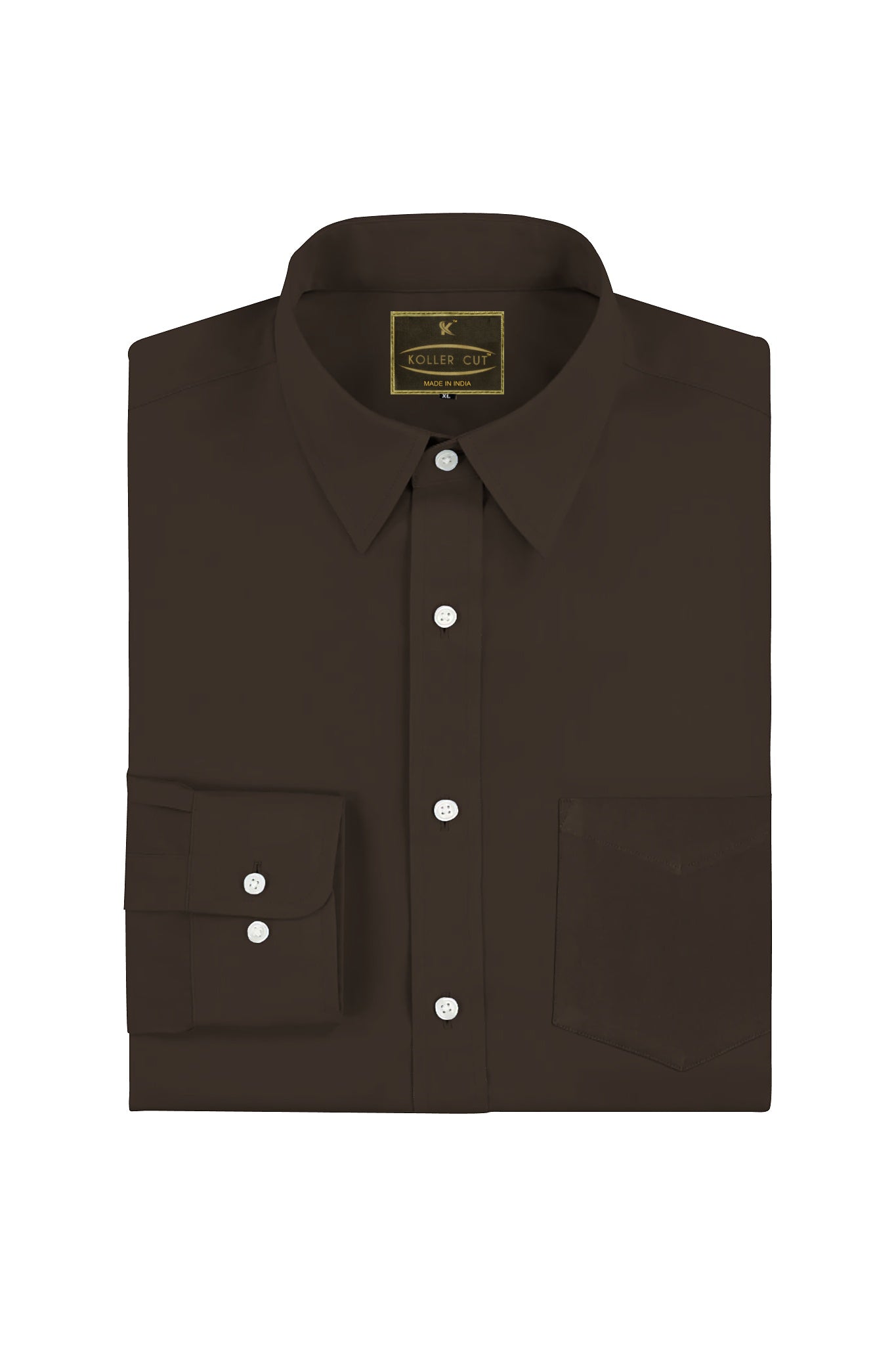 Umber Brown Men's Giza Cotton Shirt