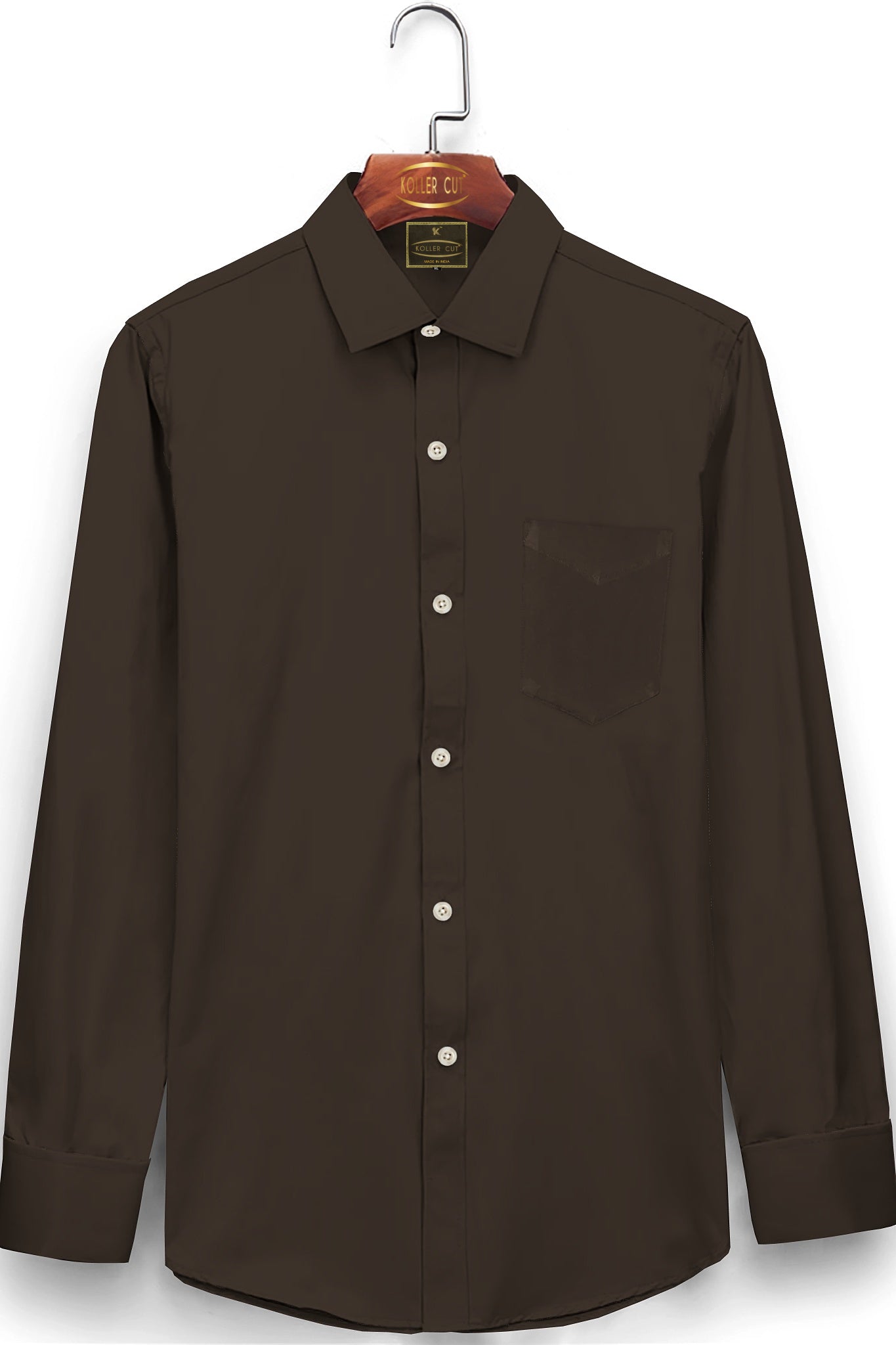 Umber Brown Men's Giza Cotton Shirt