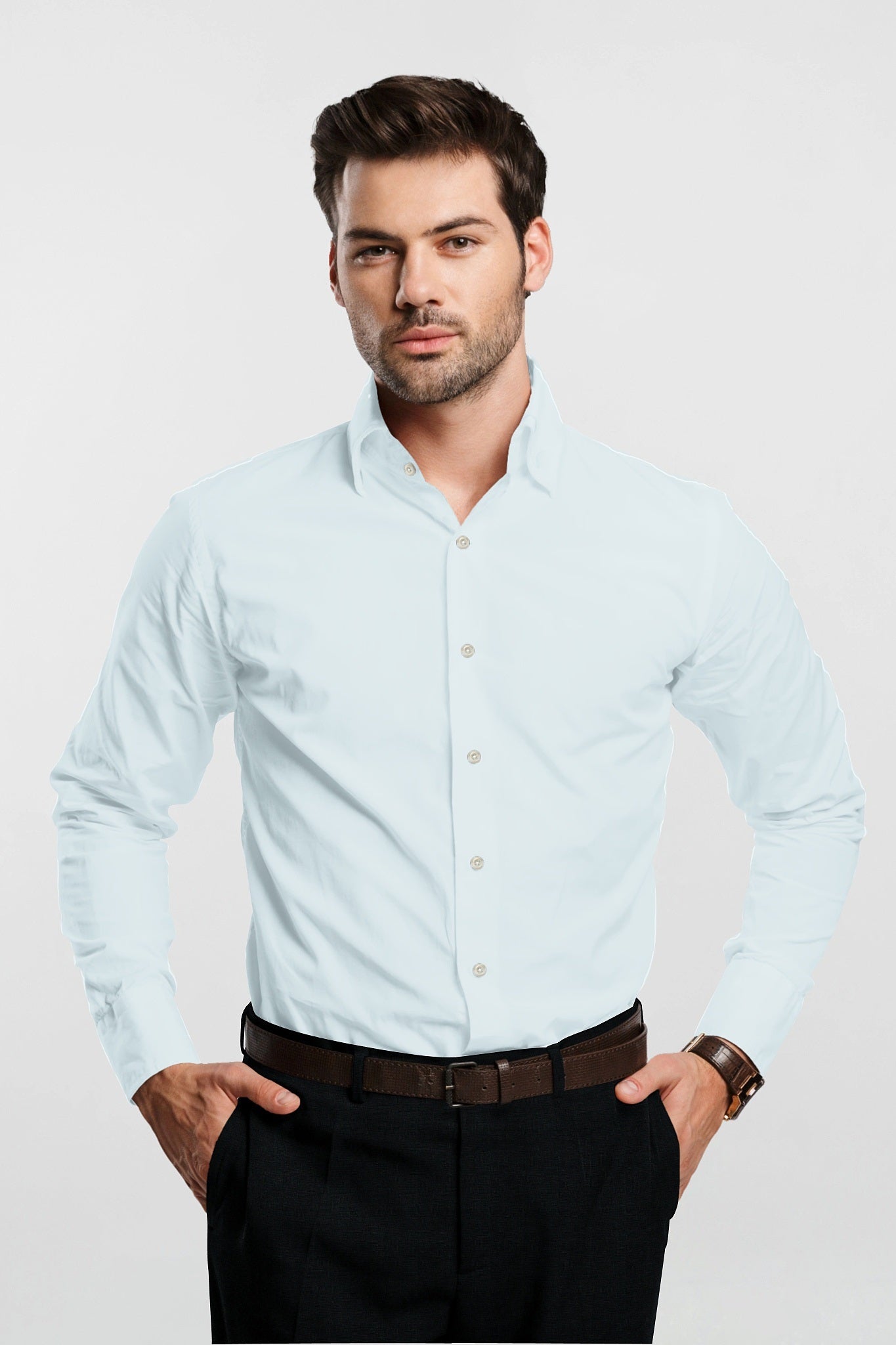 Fog Grey Giza Cotton Shirt