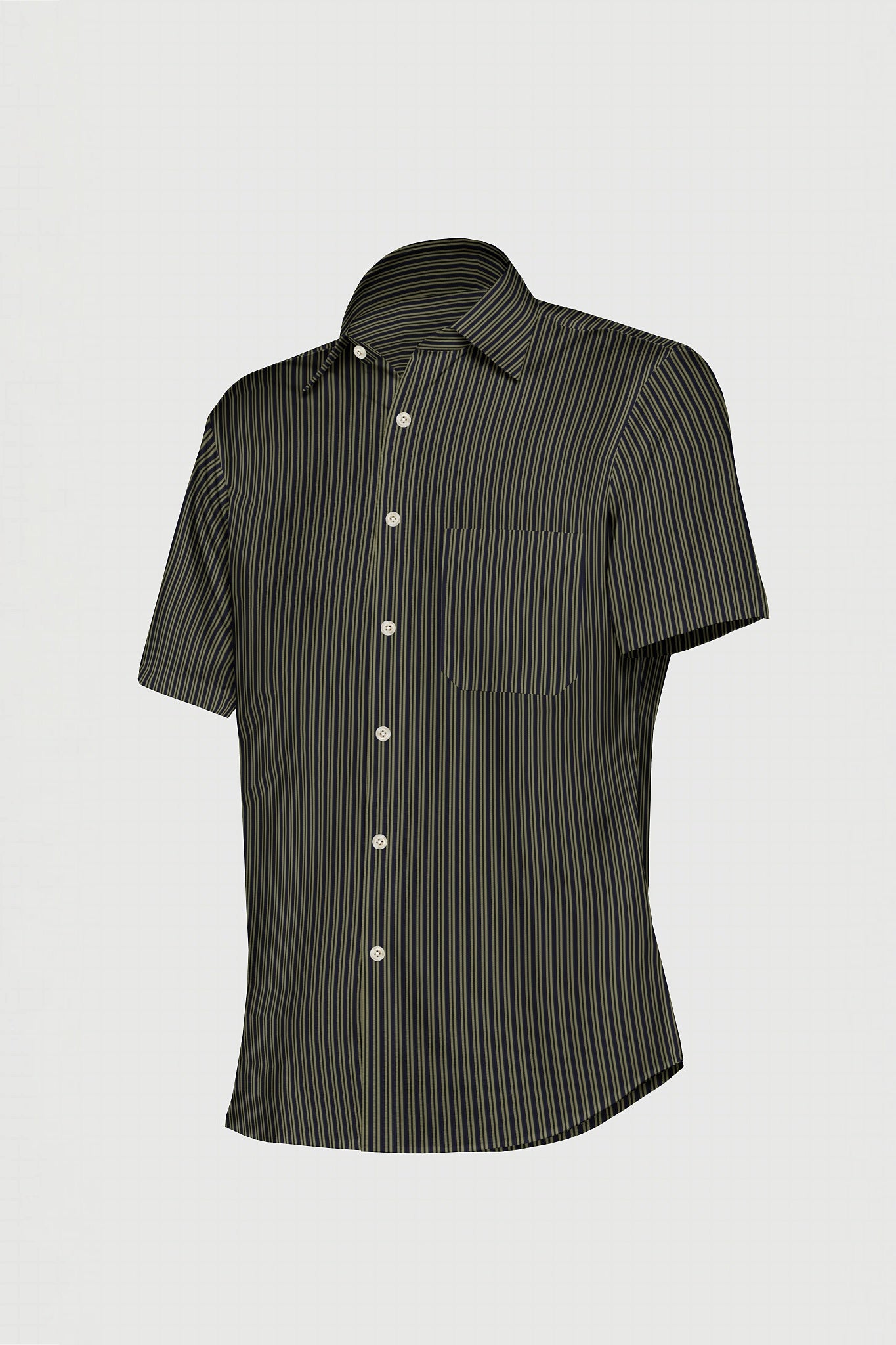 Raven Black and Golden Double Stripes Men's Cotton Shirt