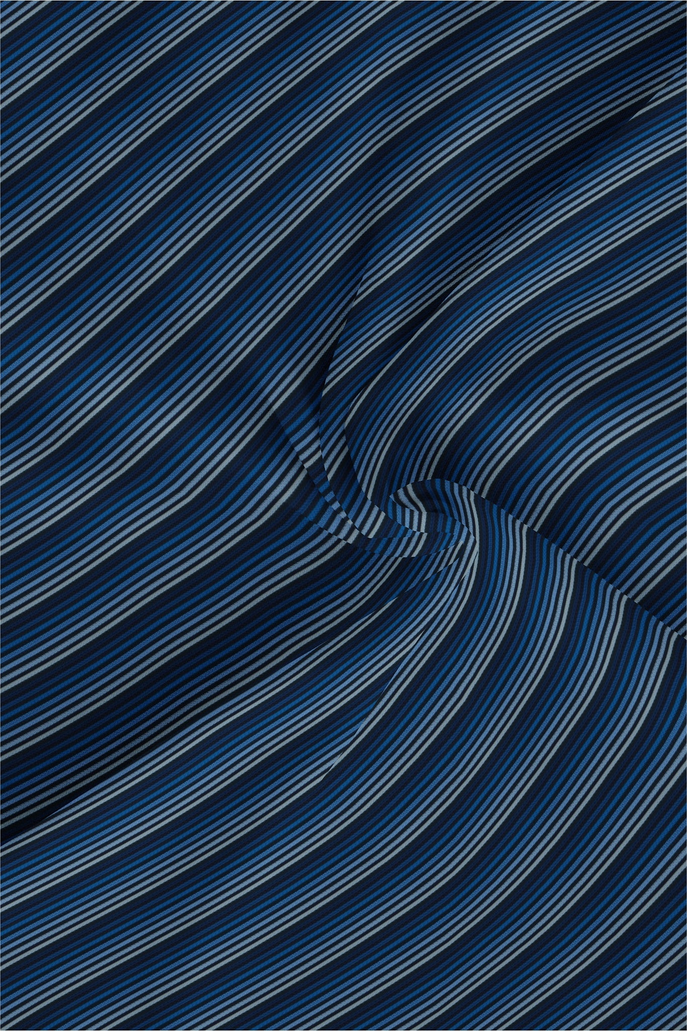 Black with Sapphire Blue and Egyptian Blue Multicolored Multitrack Stripes Men's Cotton Shirt