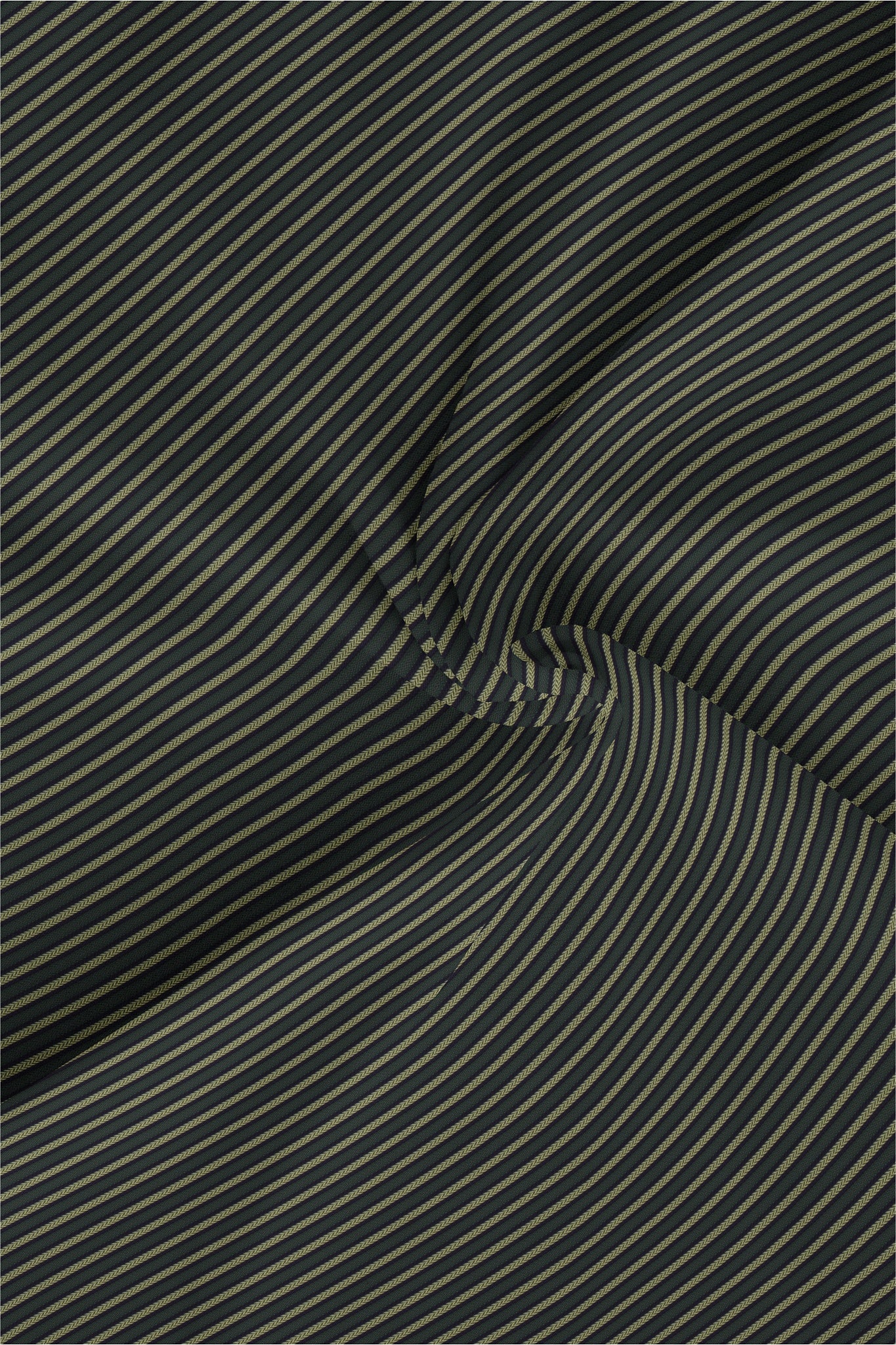 Seaweed Green with Olive and Jade Black Stripes Men's Cotton Shirt