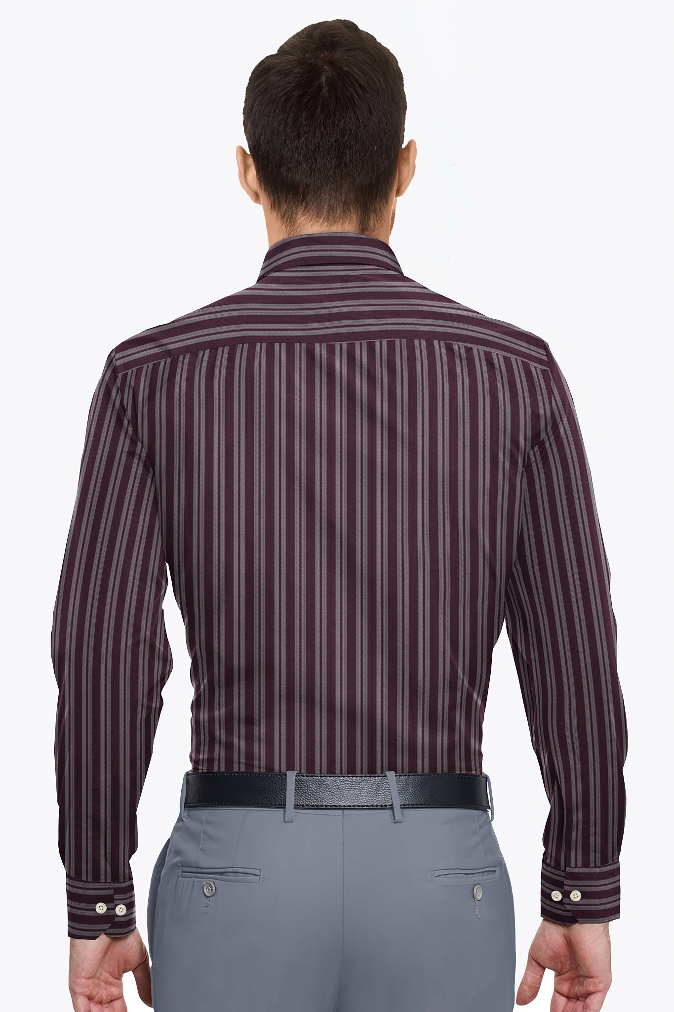 Potent Purple and White Double Stripes Cotton Shirt