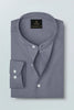 Iron Grey Mandarin Collar Luxurious Linen Shirt