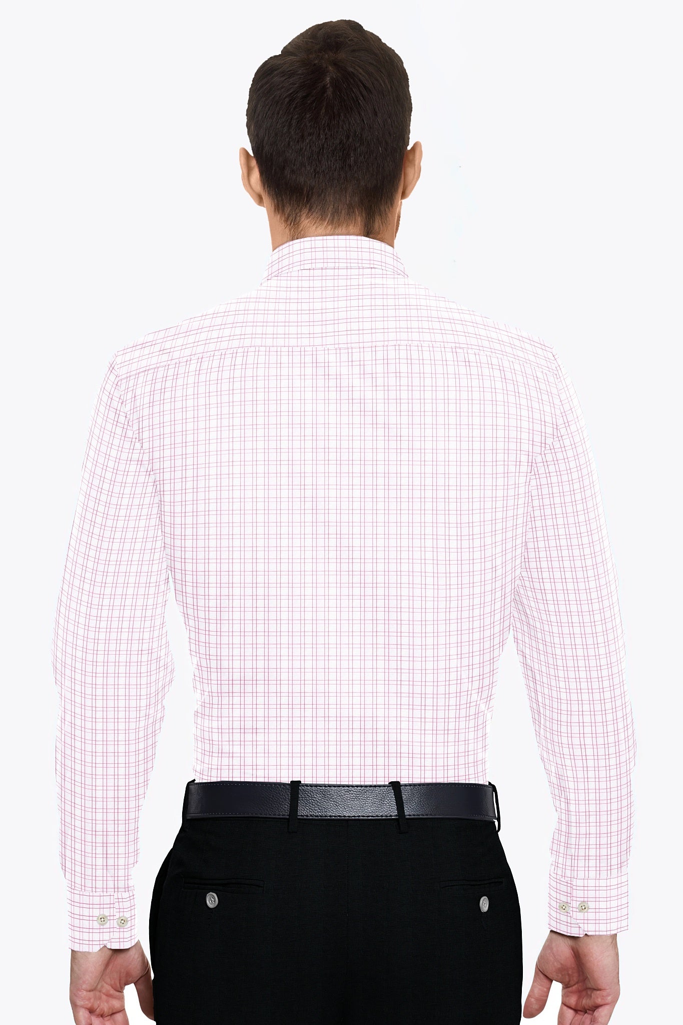 White with Cordovan Red Checks Premium Cotton Shirt