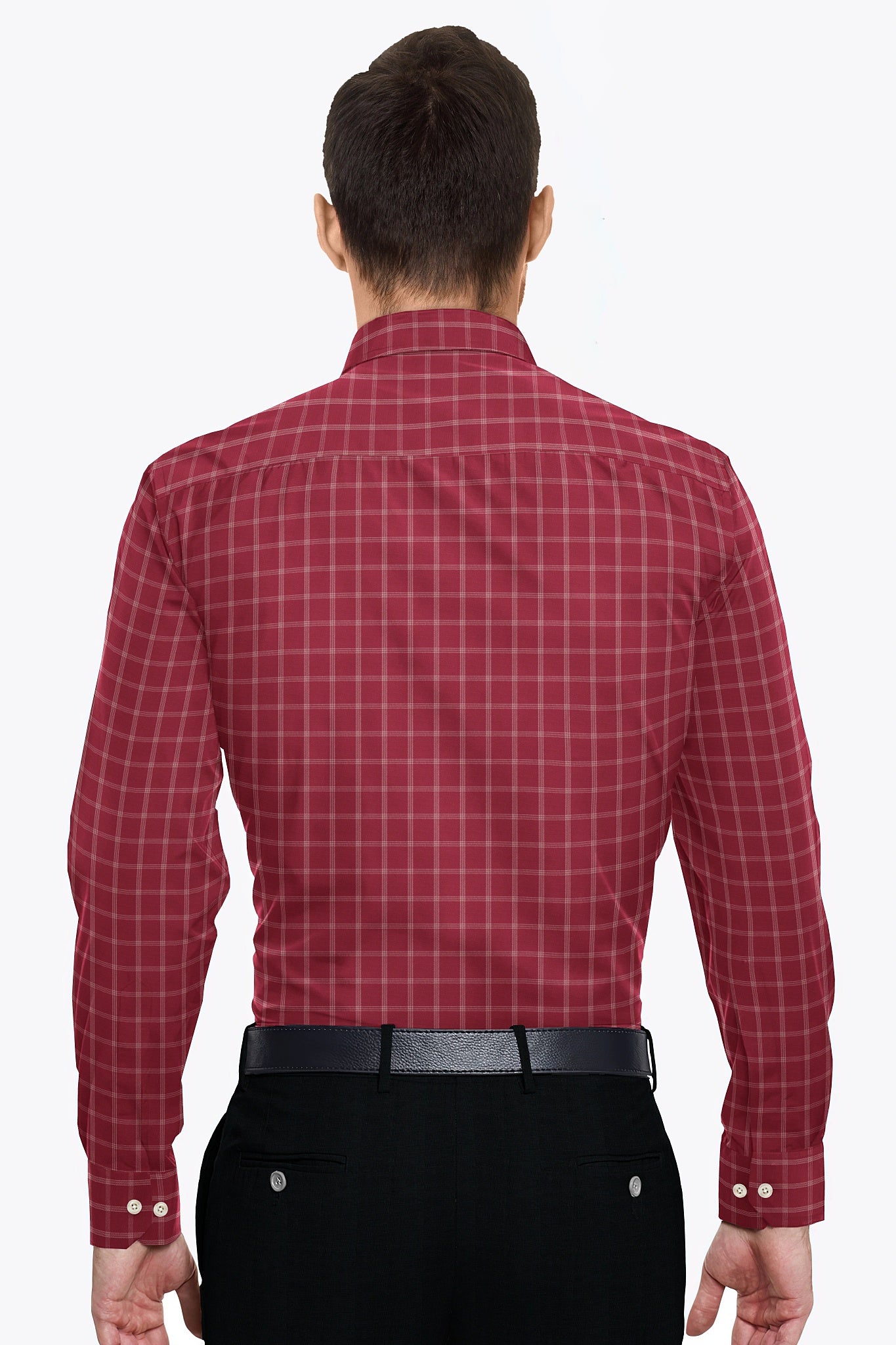 Fiery Red and White Checks Premium Cotton Shirt