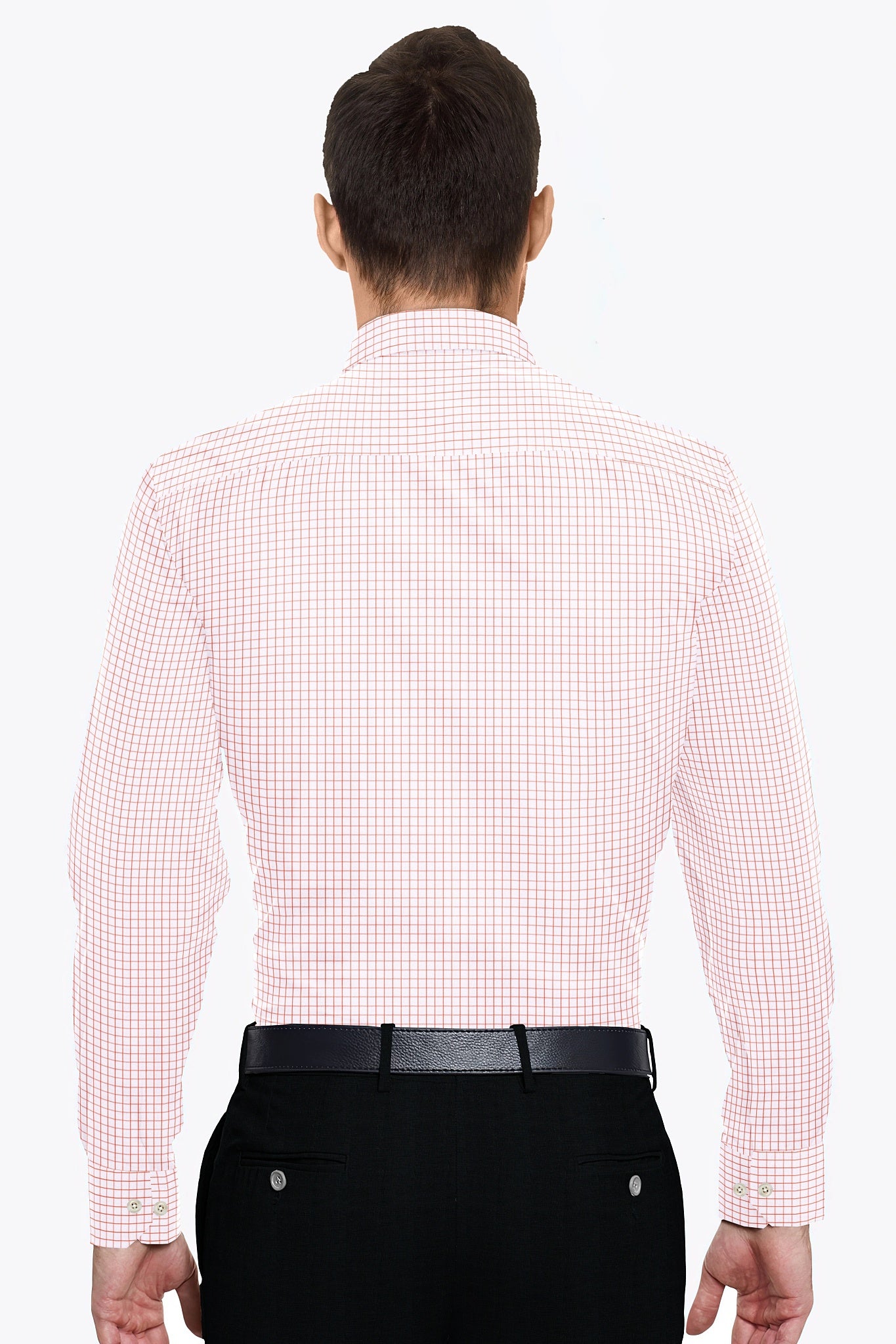 White with Nasturtium Orange Checks Cotton Shirt Plus Size Shirts in India