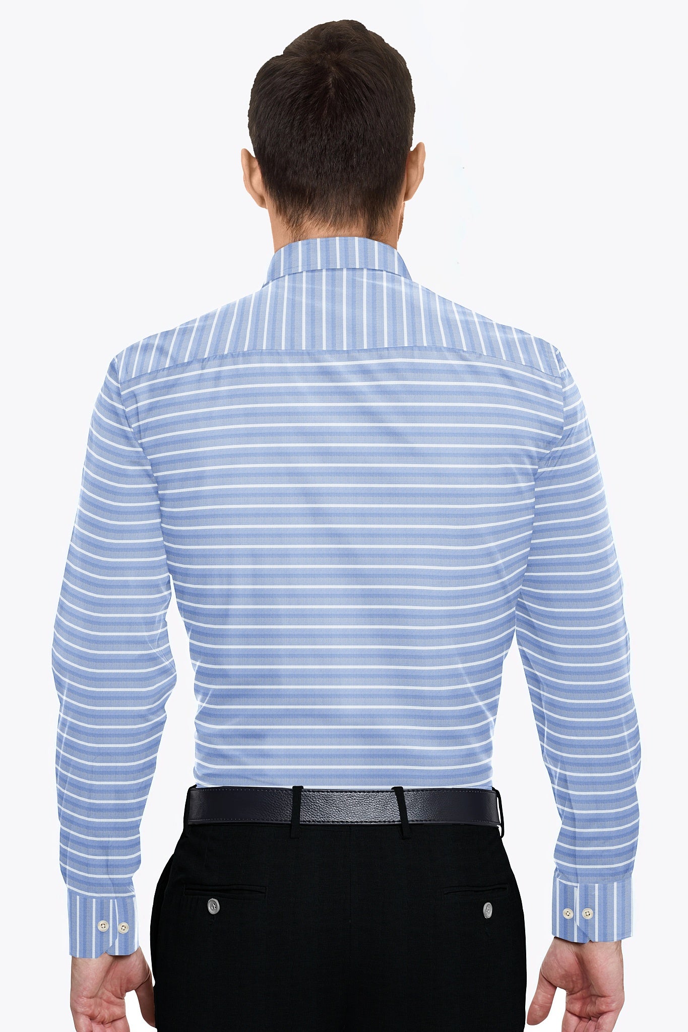 Xenon Blue and White Stripes Cotton Shirt - Best Office wear Shirts in India