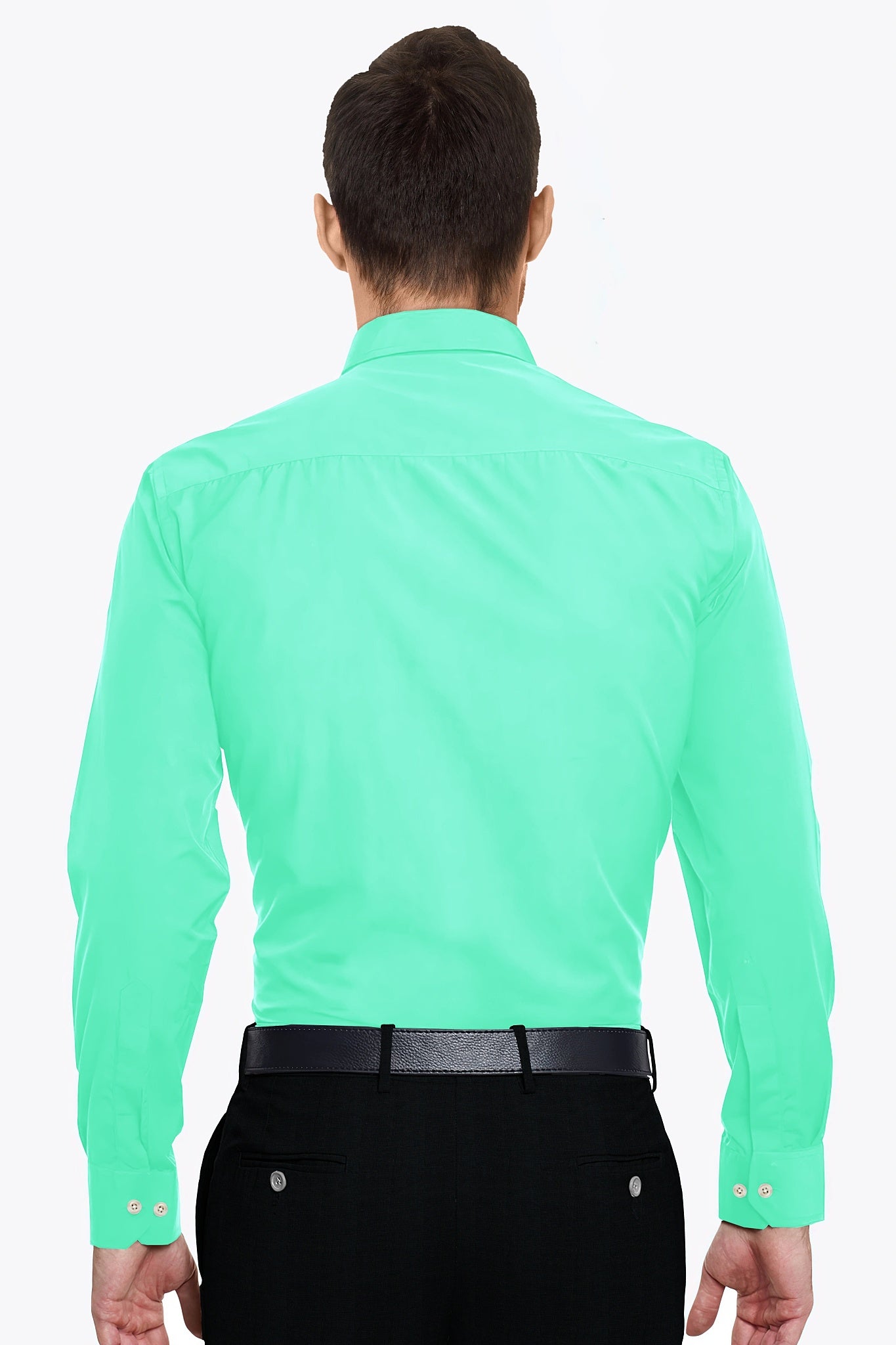 Celeste Blue Giza Cotton Shirt Plus size plain shirt in India