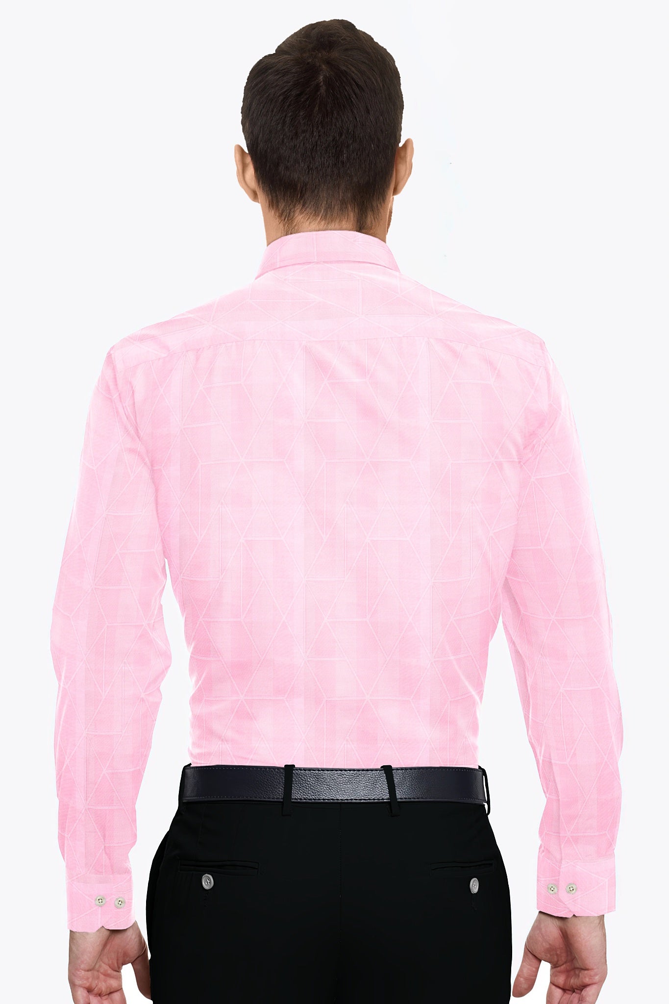 Pearl Pink Abstract Jacquard Print Egyptian Giza Cotton Shirt