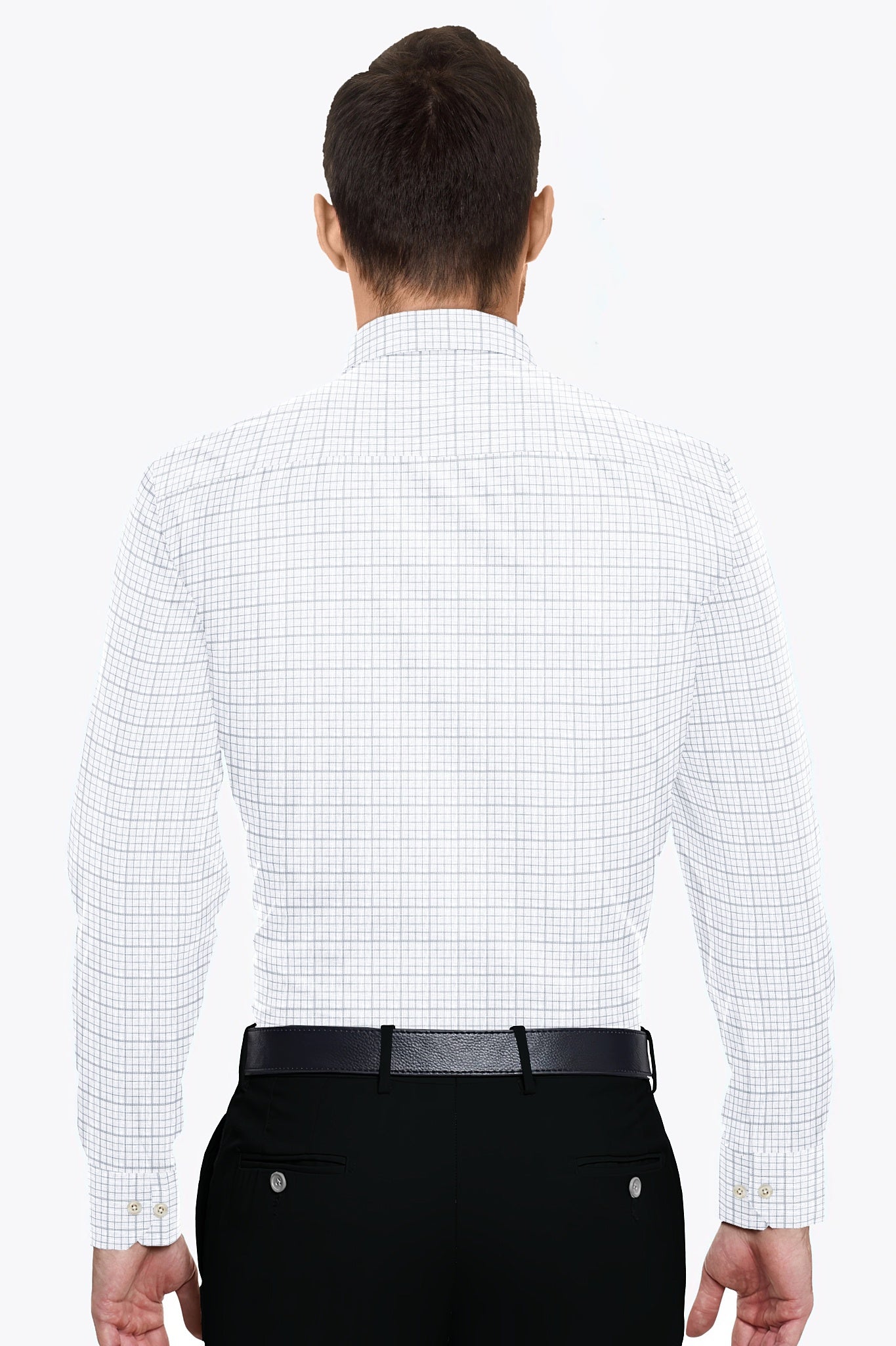 White and Graphite Gray Checks Cotton Linen Shirt