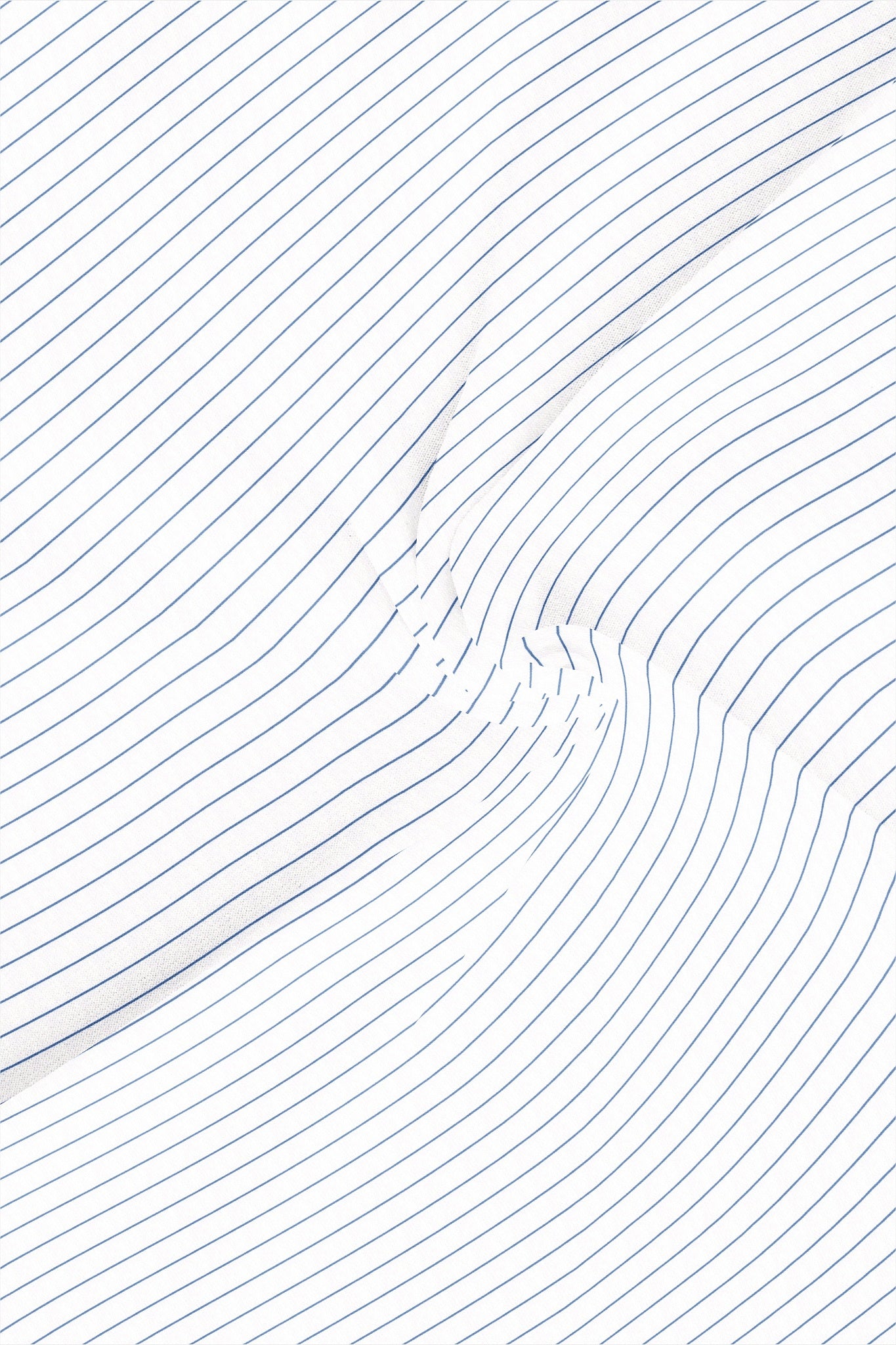 White and Dodger Blue Pin Stripes Mandarin Collar Cotton Shirt