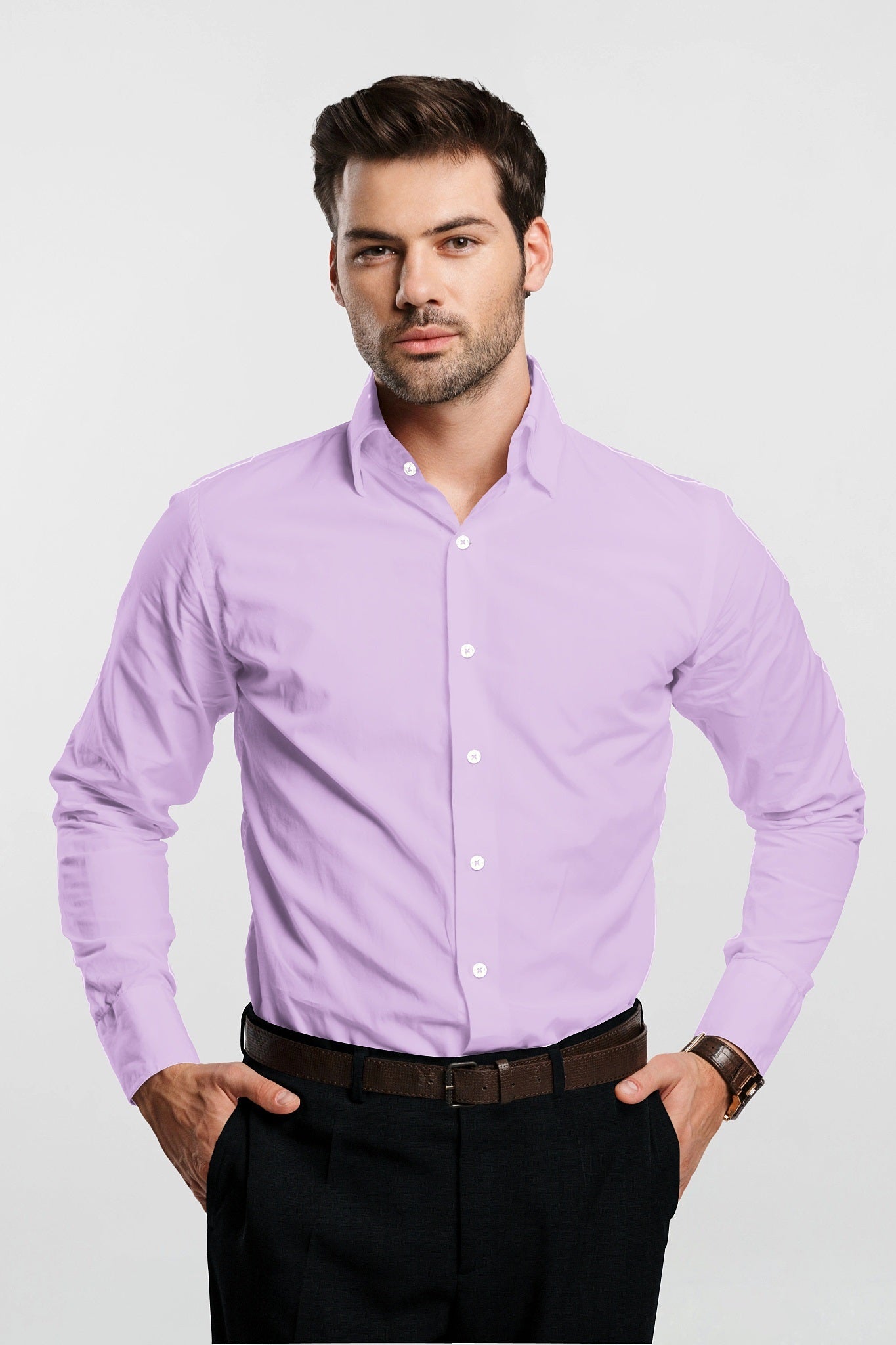 Lilac Purple Giza Cotton Shirt