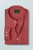 Raspberry Red Mandarin Collar Luxurious Linen Shirt
