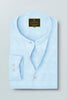 Blizzard Blue Mandarin Collar Luxurious Linen Shirt