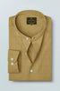 Dijon Mustard Mandarin Collar Luxurious Linen Shirt