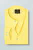 Lemon Yellow Mandarin Collar Luxurious Linen Shirt