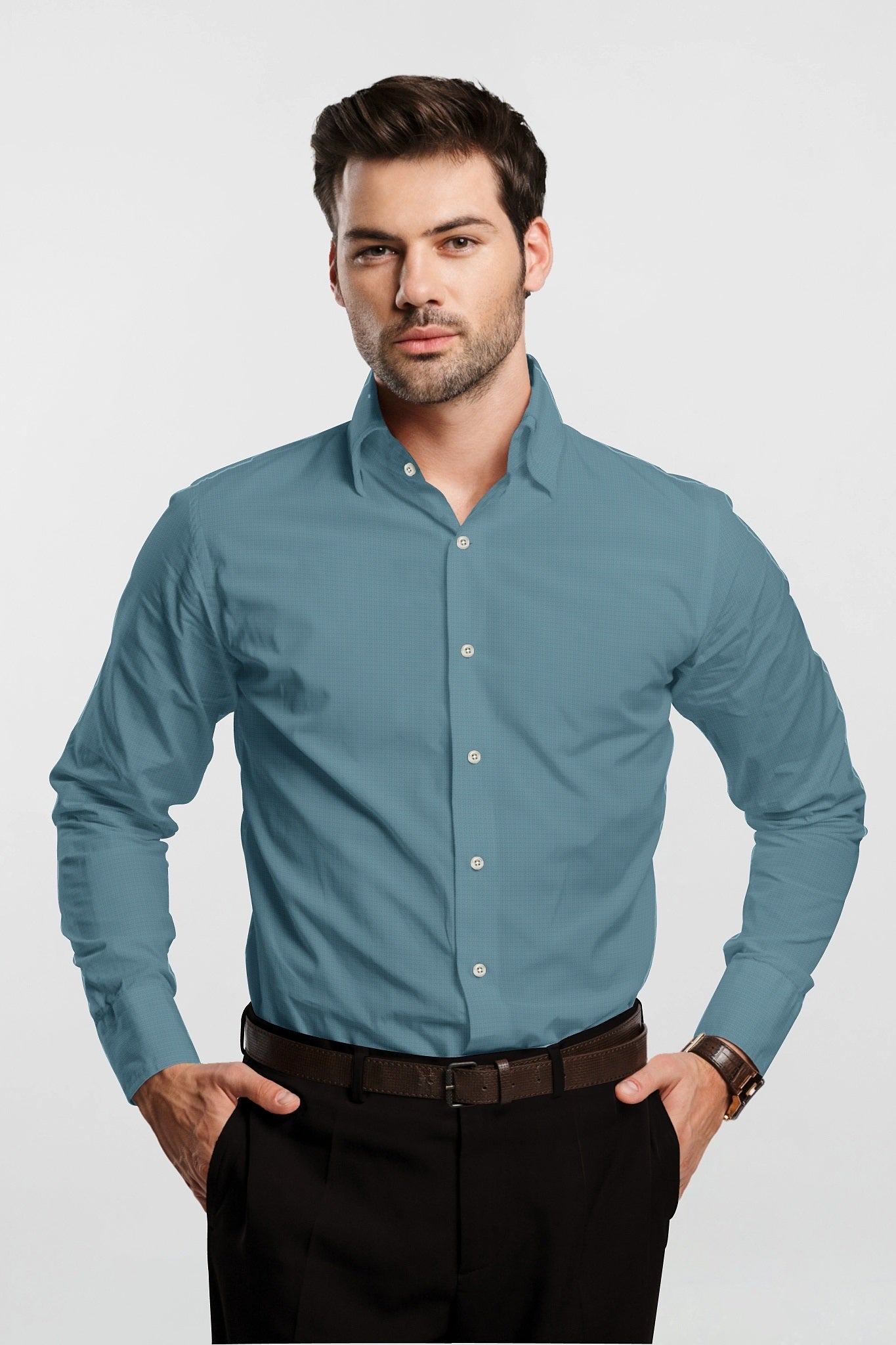 Stone Blue Giza Cotton Shirt