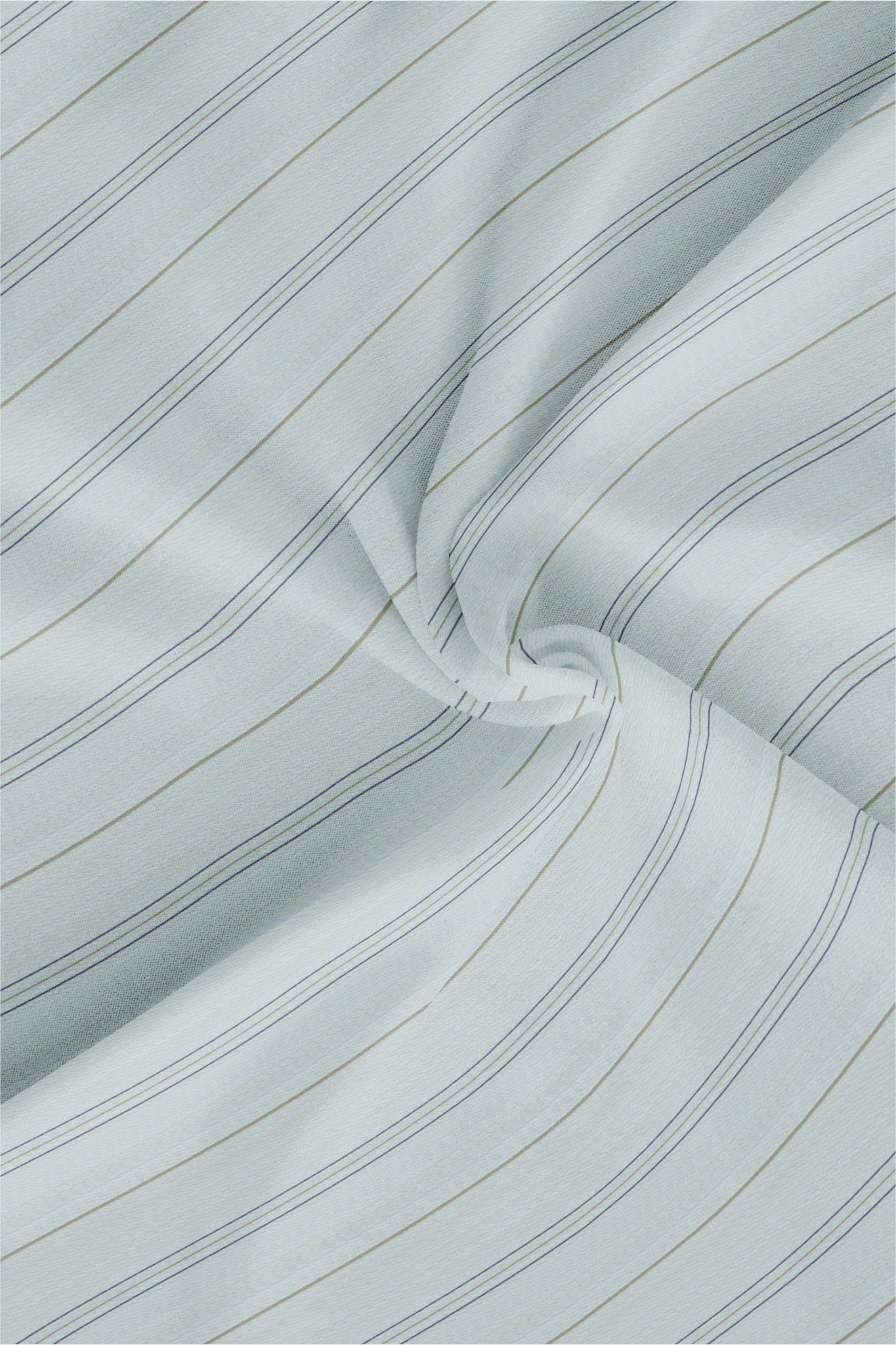 Pastel Mint Green with Cedar Brown and Navy Hairline Stripes Giza Cotton Shirt