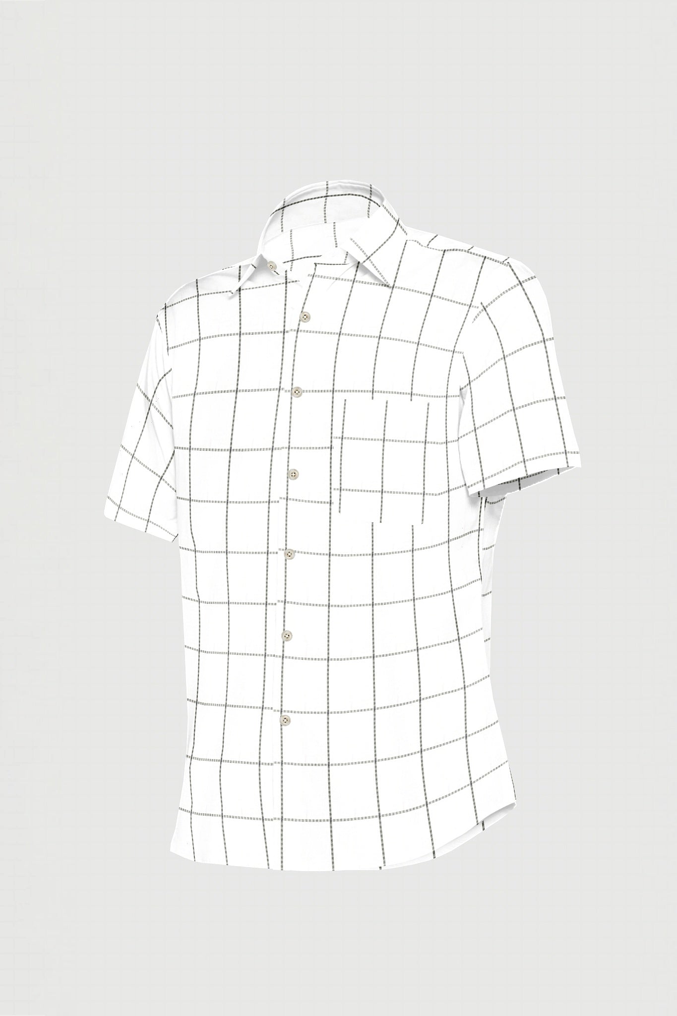 Black and White Jacquard Checks Premium Giza Cotton Shirt