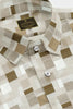 Acadia White with Coffee Brown Half Tone Grid and Stripes Pattern Printed Cotton Shirt - Buy Stitch Custom Shirts in Mumbai