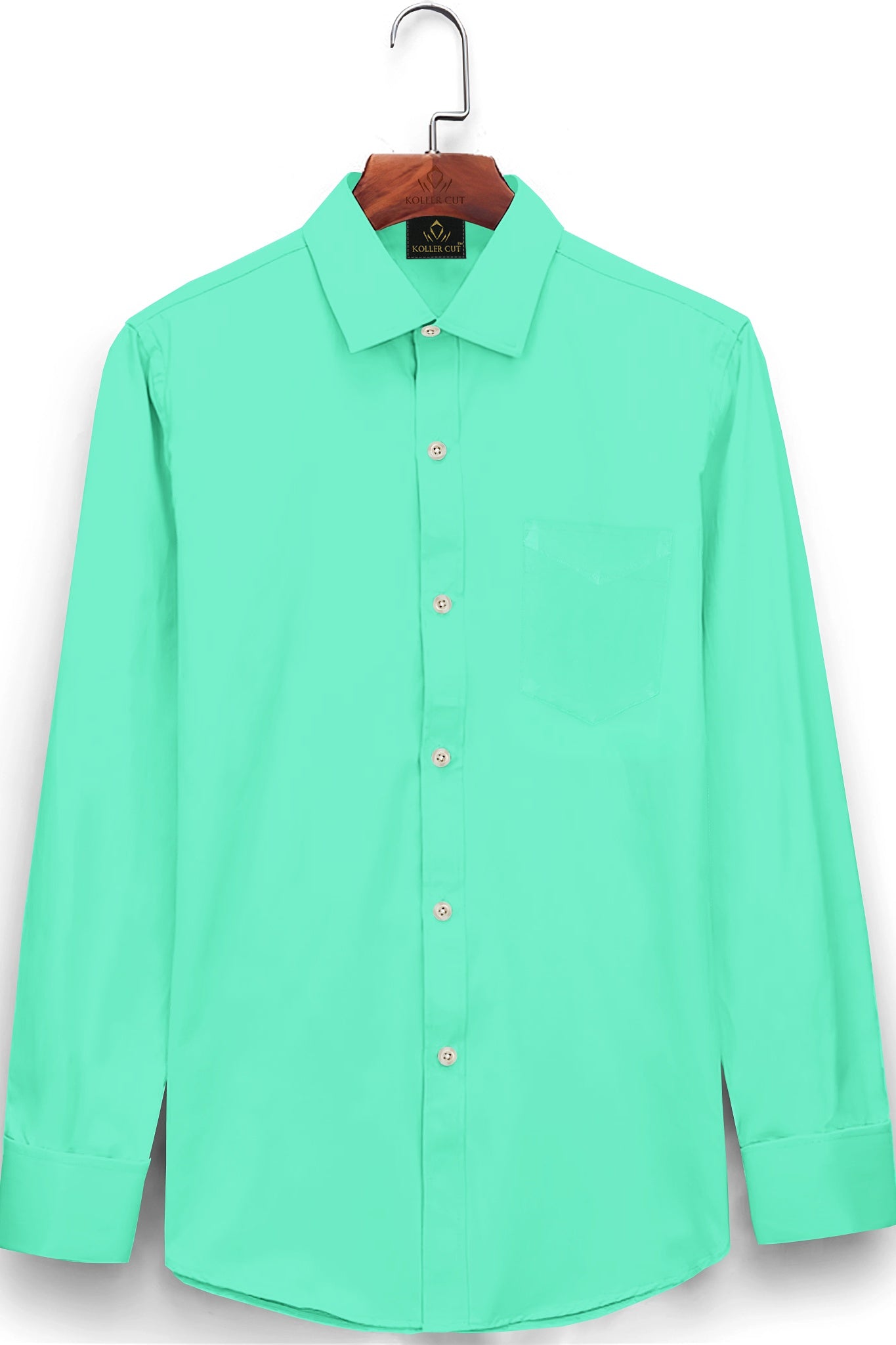 Celeste Blue Giza Cotton Shirt Plus size plain shirt in India