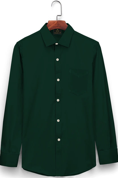 Basil Green Men's Giza Cotton Shirt