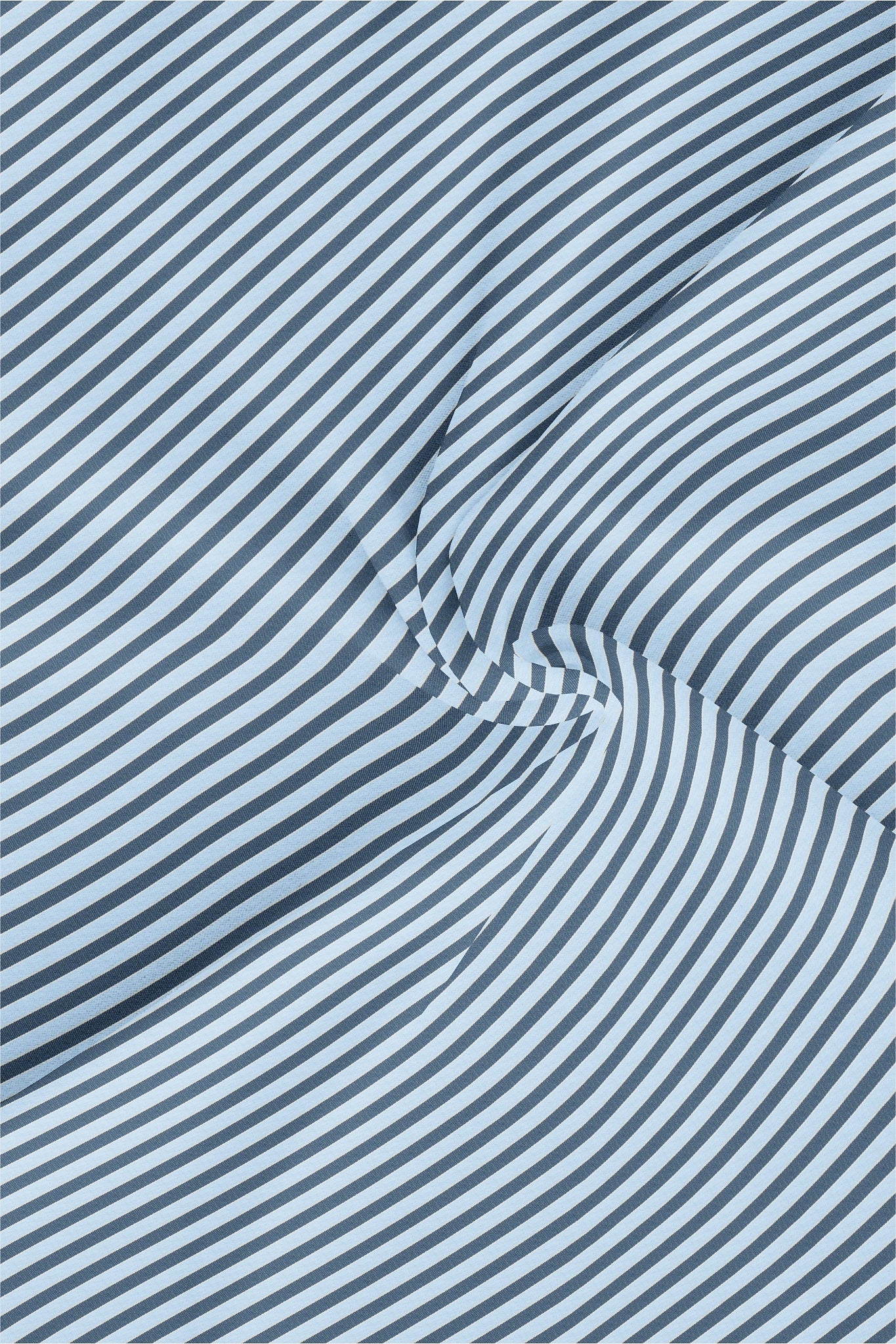 Prussian Blue and Columbia Blue Candy Stripes Cotton Shirt