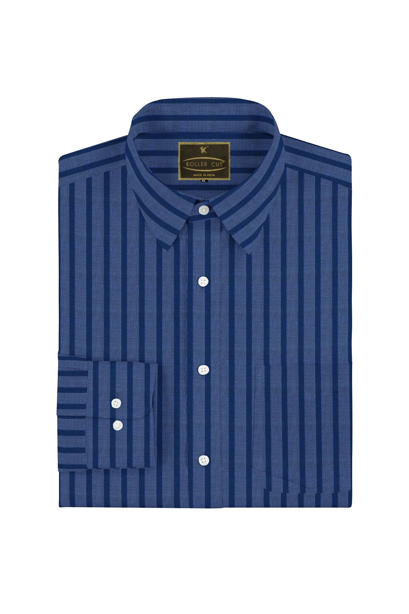 Aegeon Blue and Azure Blue Chalk Stripes Premium Cotton Shirt - Stitching Shirt in Surat India