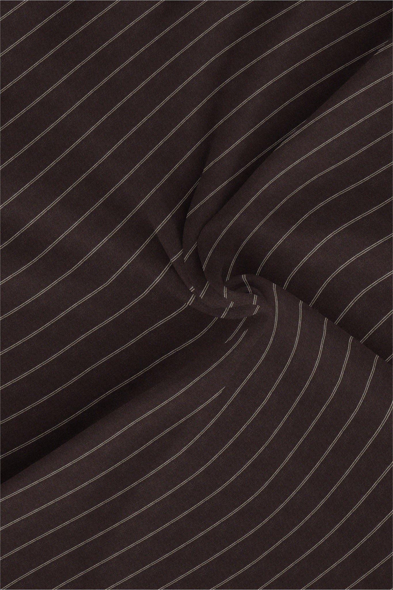 Umber Brown and White Double Pinstripes Luxurious Linen Shirt