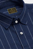 Denim blue and White Double Stripes Luxurious Linen Shirt