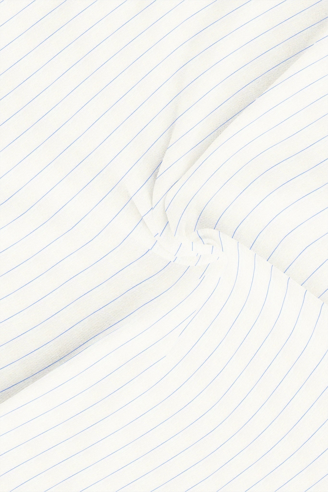 White with Dodger Blue Pinstripes Linen Shirt