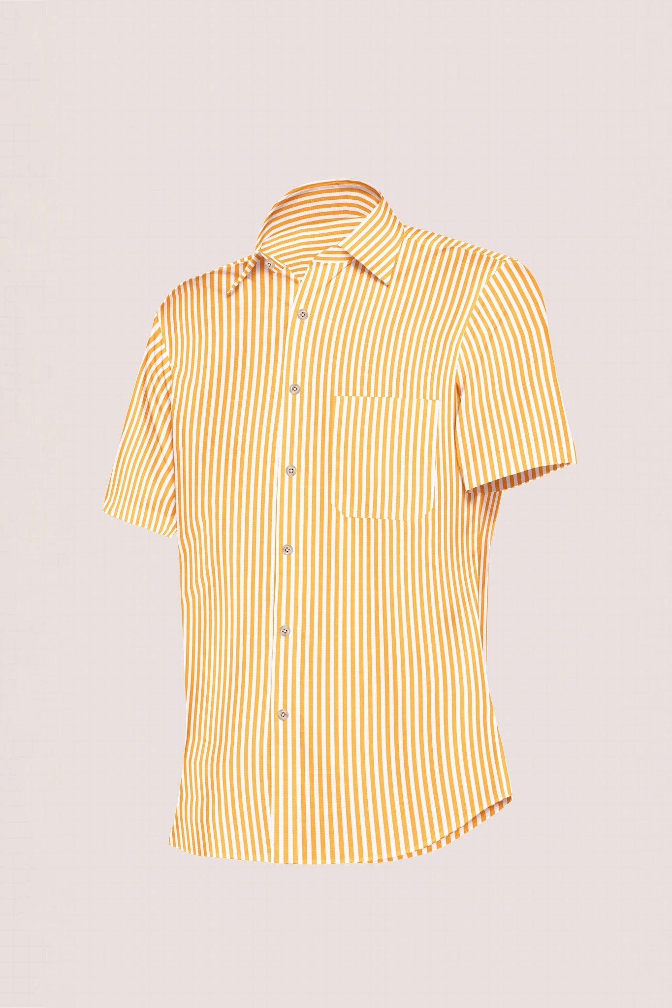 White with Tangelo Orange Candy Stripes Premium Cotton Shirt