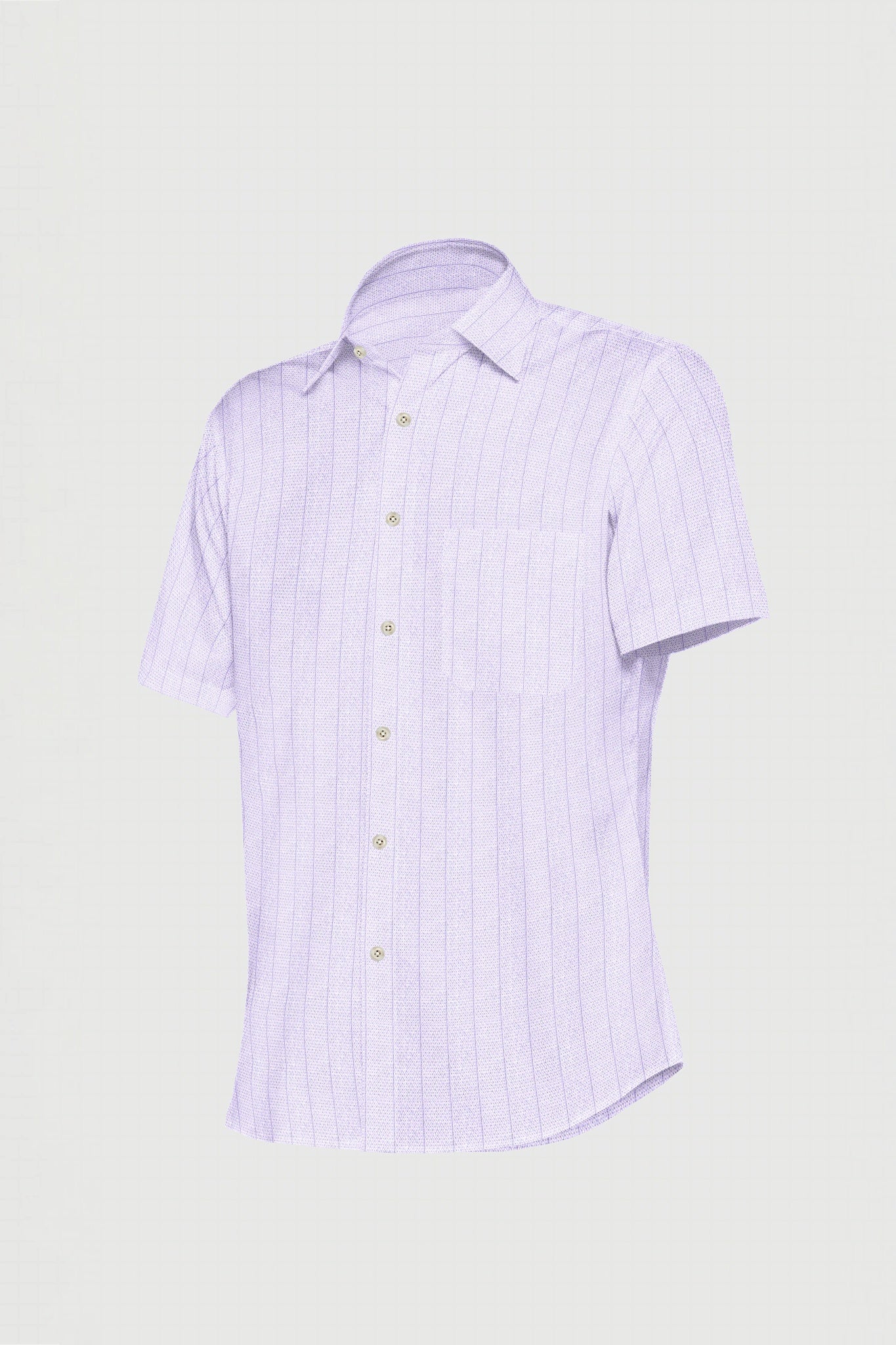 Lavender Purple and White Pinstripes Cotton Shirt