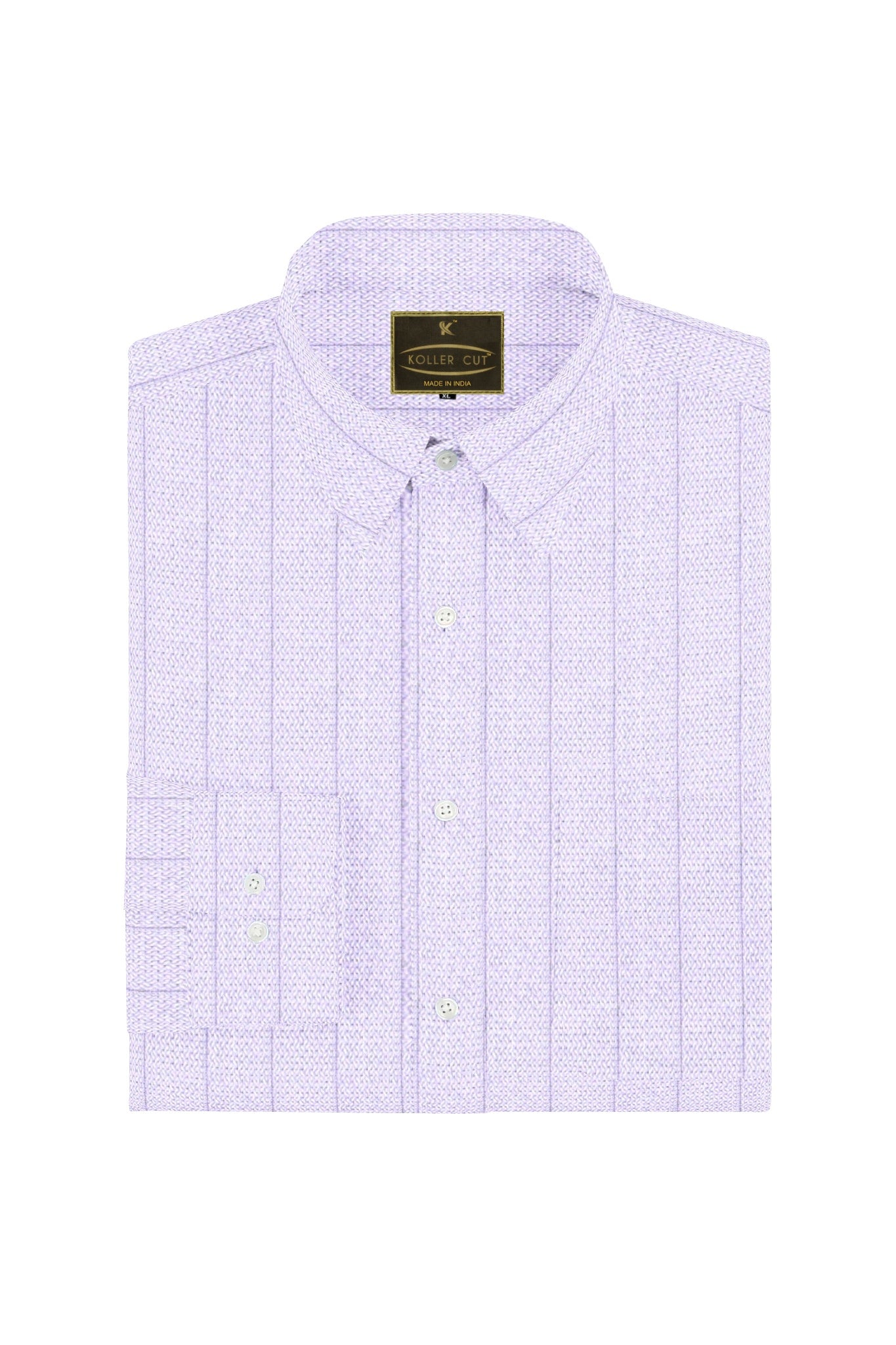 Lavender Purple and White Pinstripes Cotton Shirt