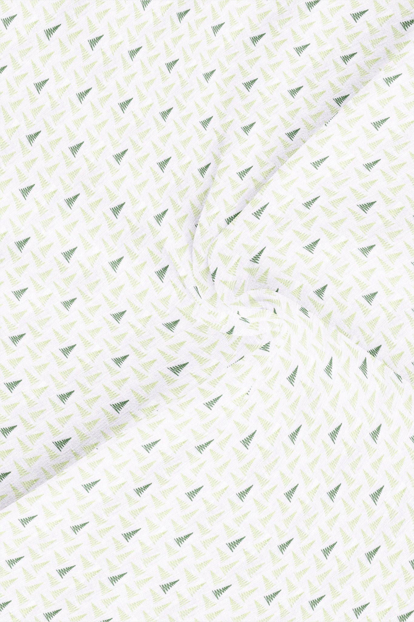 White with Olive Green and Castleton Green Chevron Arrow Printed Luxurious Linen Shirt - Stitching Shirt in Bengaluru
