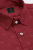 Carmine Red Flower Printed Luxurious Linen Shirt