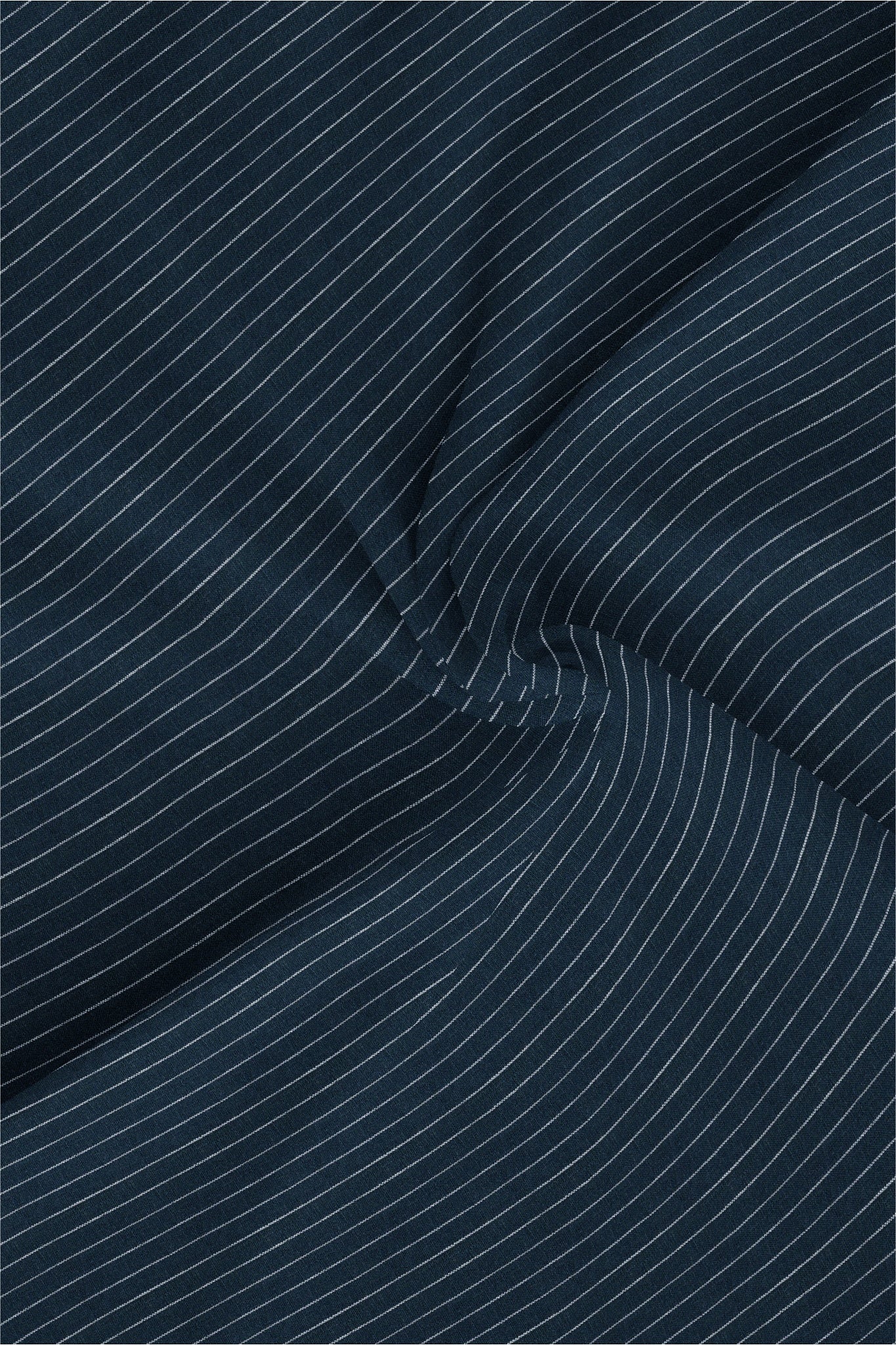 Dark Navy Blue and White Pinstripes Pure Linen Shirt - Stitch Shirt in Bengaluru
