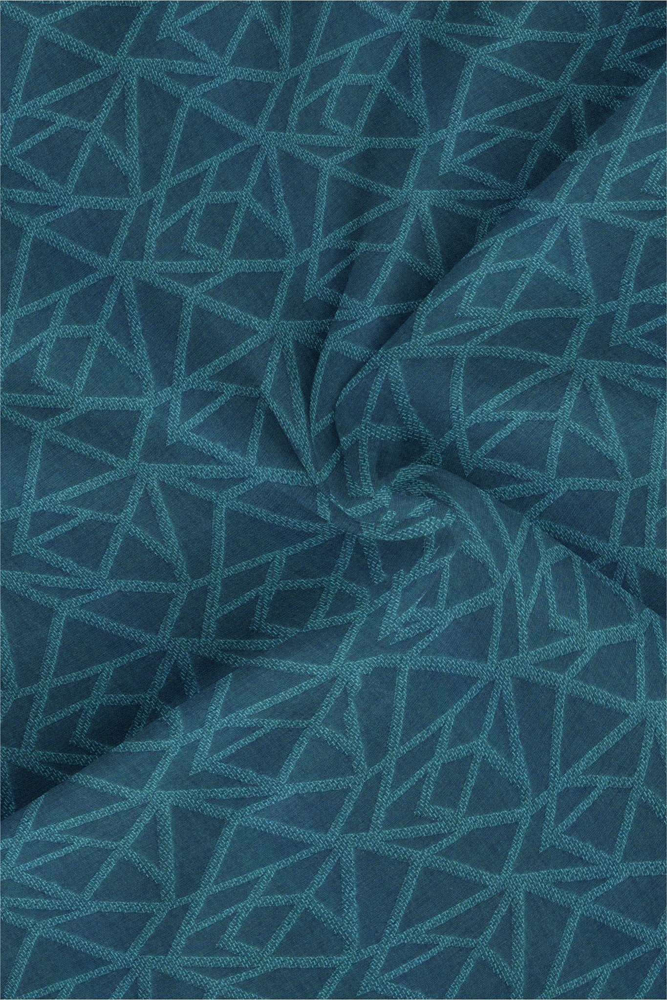 Teal Blue and Turquoise Blue Abstract Jacquard Print Egyptian Giza Cotton Shirt