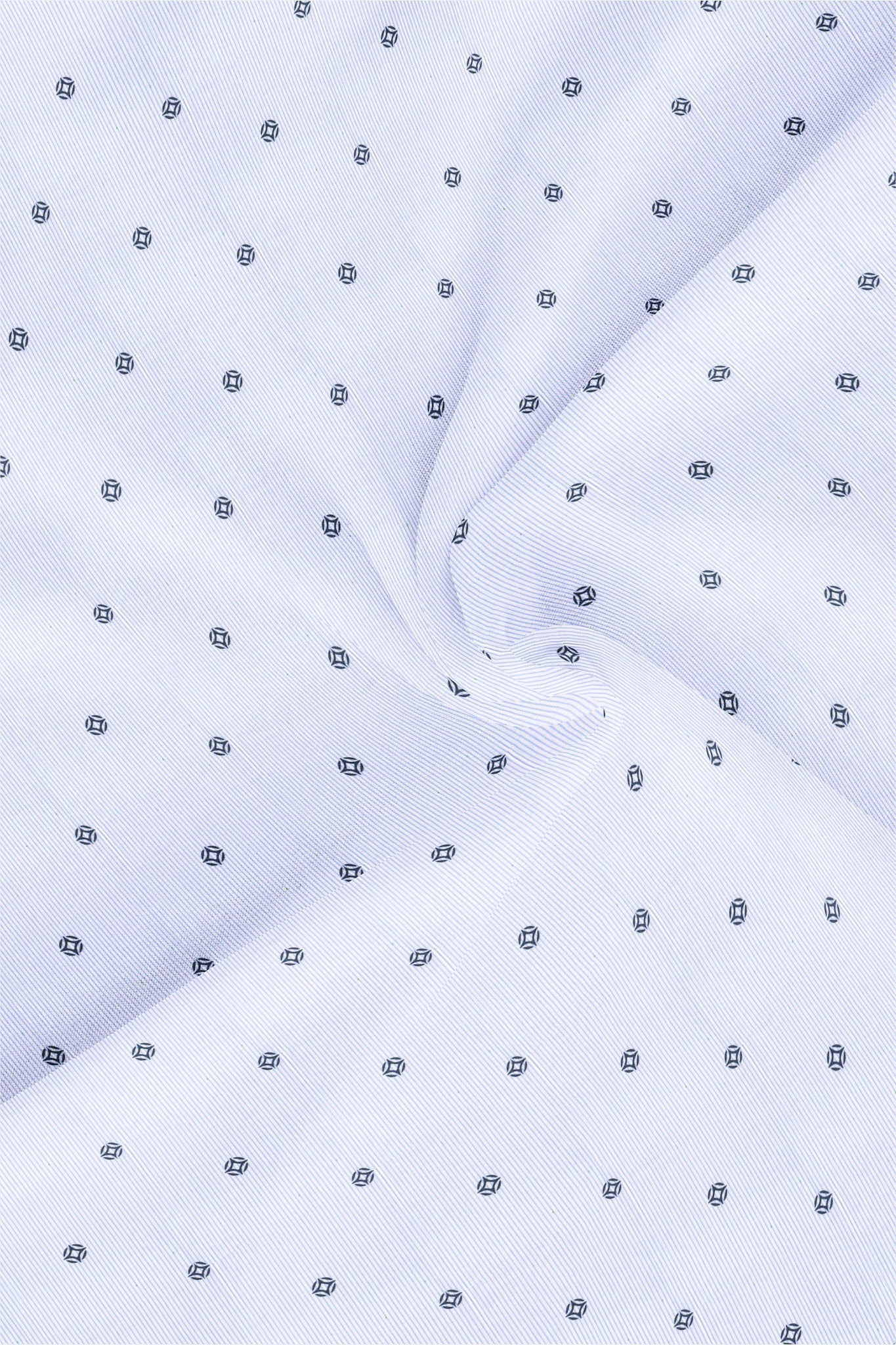 White with Chetwode Blue Pinstriped Denim Blue Buti Pattern Printed Men's Premium Cotton Shirt