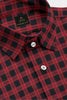 Obsidian Black and Auburn Red Gingham Checks Premium Cotton Shirt