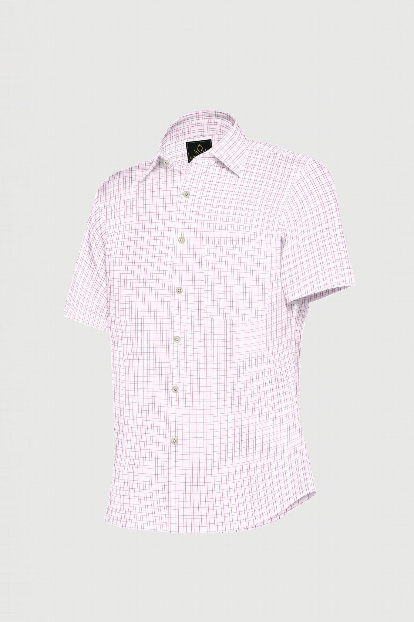 White with Cordovan Red Checks Premium Cotton Shirt